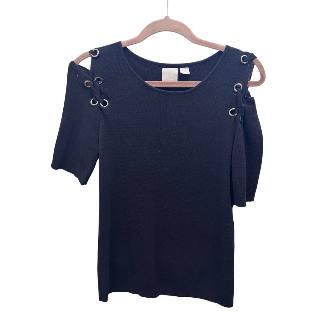 Black Blouse - Shoulder Cut